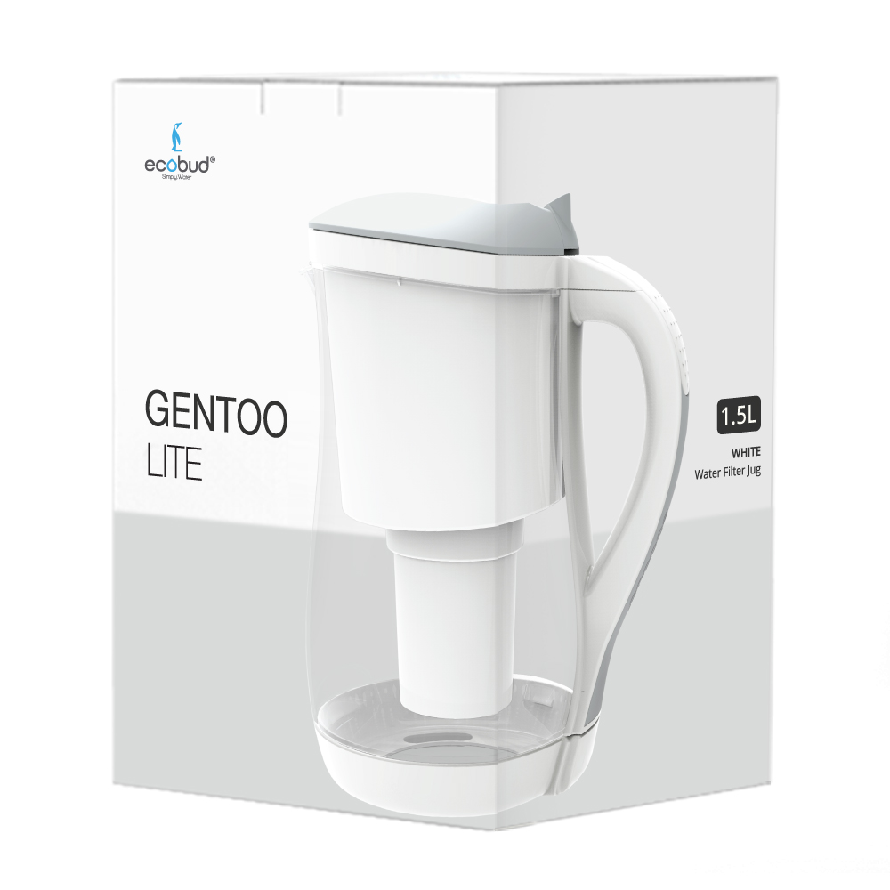 Premium Gentoo Glass Alkaline Water Filter Jug  Removes fluoride,  chlorine, bacteria and contaminants